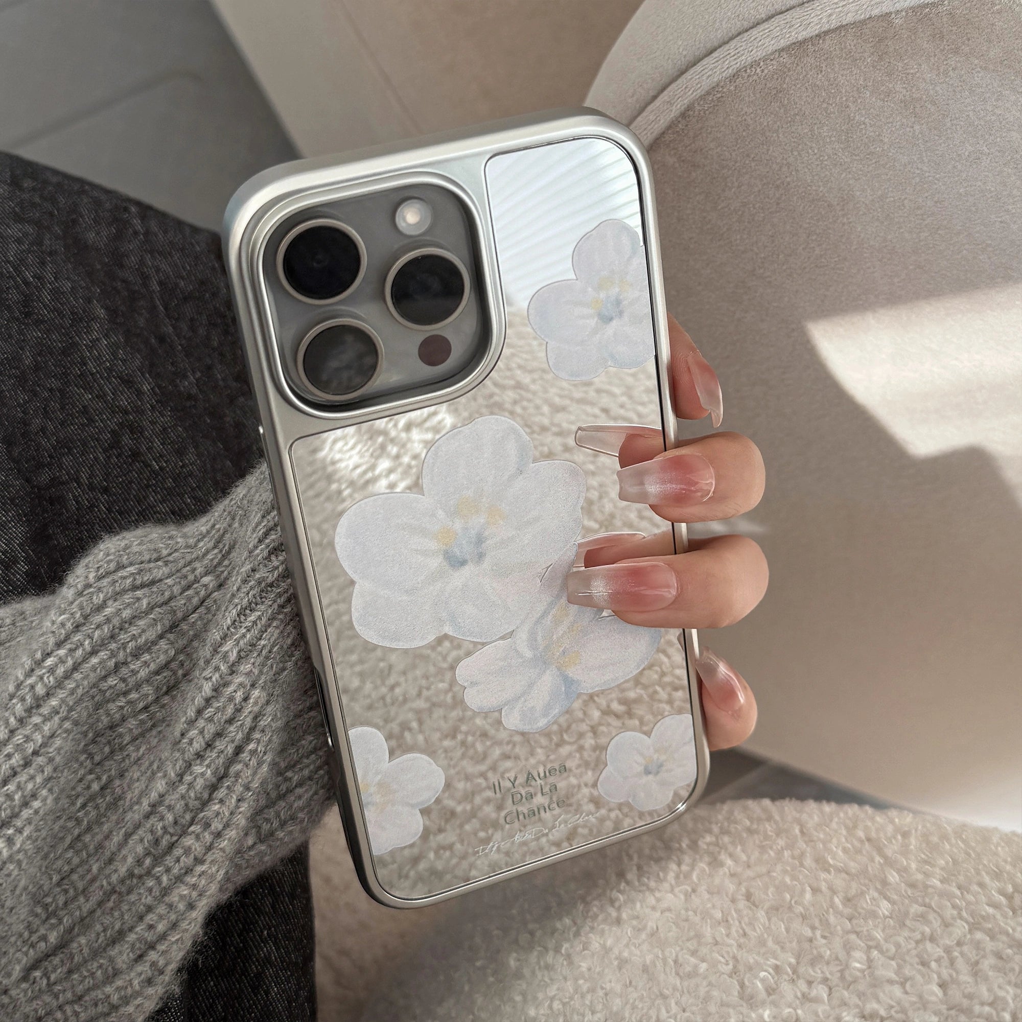 Soft Blue & White Florals - iPhone Case